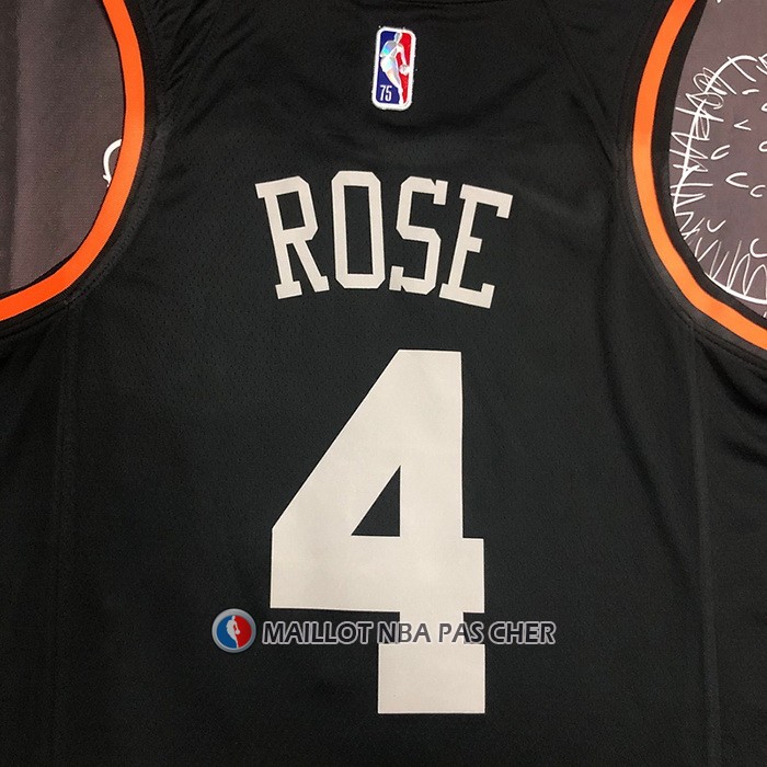 Maillot New York Knicks Derrick Rose NO 4 Select Series Noir